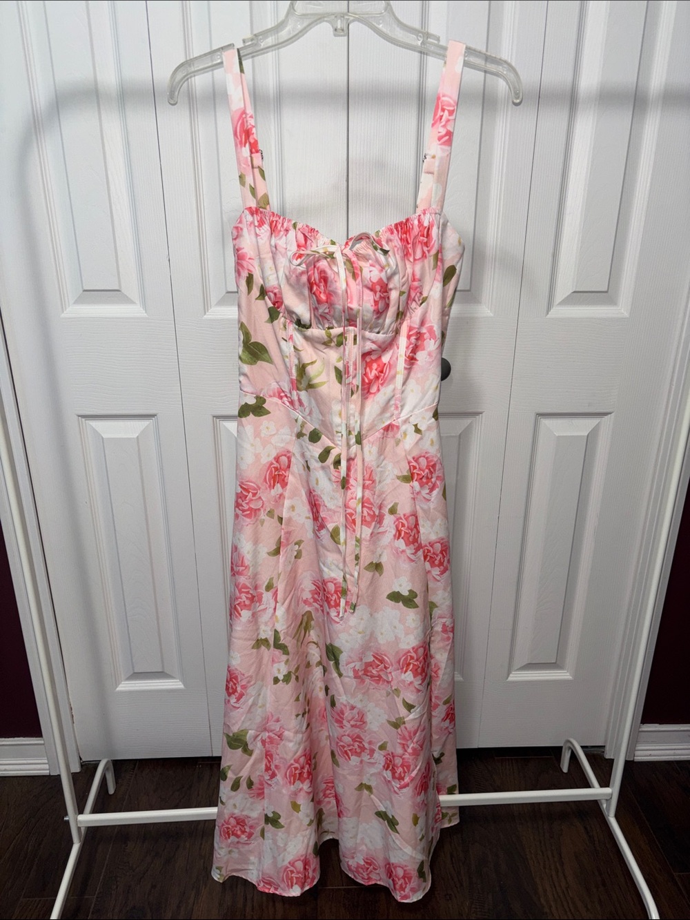 Floral Pink & White Midi Sundress